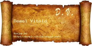 Demel Vitold névjegykártya